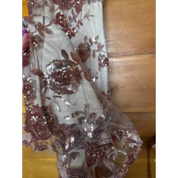 NWT Lulus Shine Language Rose Gold Sequin Mermaid Dress Ball Banquet Gala Sz XS - Image 4