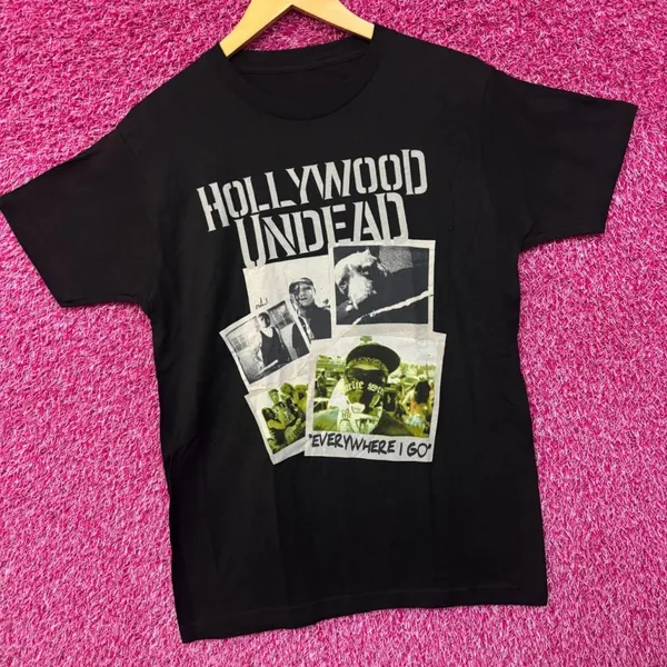 Hollywood Undead Everywhere I Go Polaroid rock Tshirt medium - Image 3