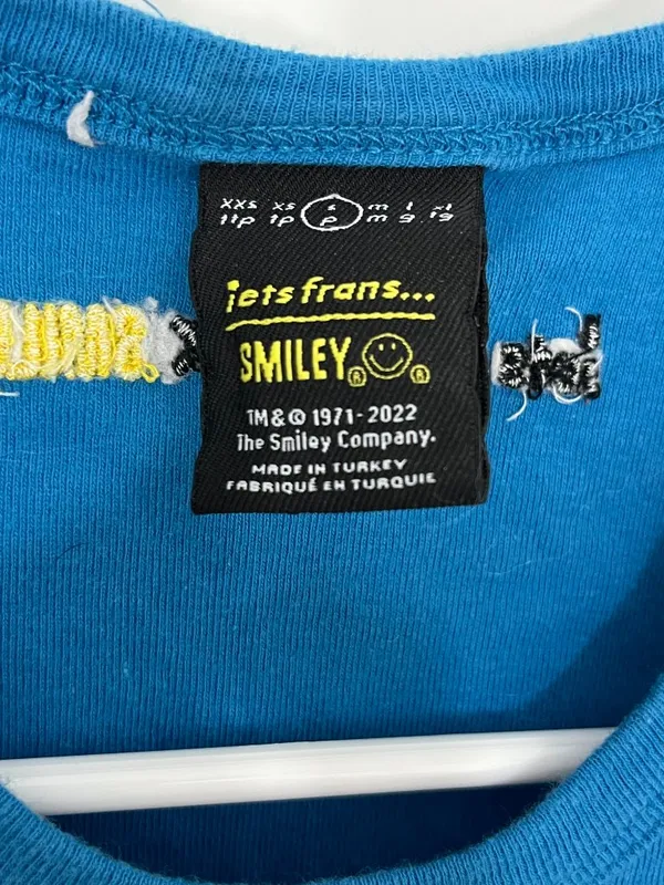 Smiley Small Blue Embroidered Tank Top - Image 4