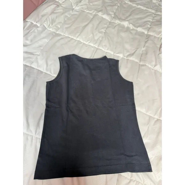 Eddie Bauer Womens Blue Tank Size XsCotton‎ Jersey Knit Ruffle Buttons A1-0044 - Image 5