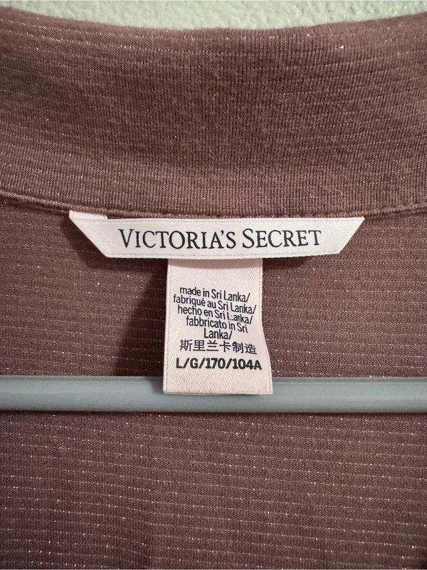 Victoria secret Short-Sleeve Button-Down Shirt - Dusty Mauve with White Piping - Image 2