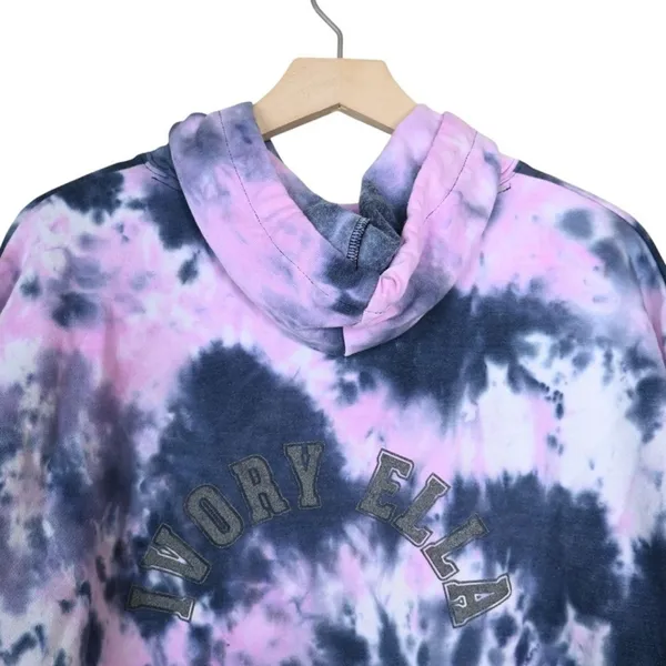 Ivory Ella Womens M Drawstring Pullover Tie-Dye Hoodie - Image 4