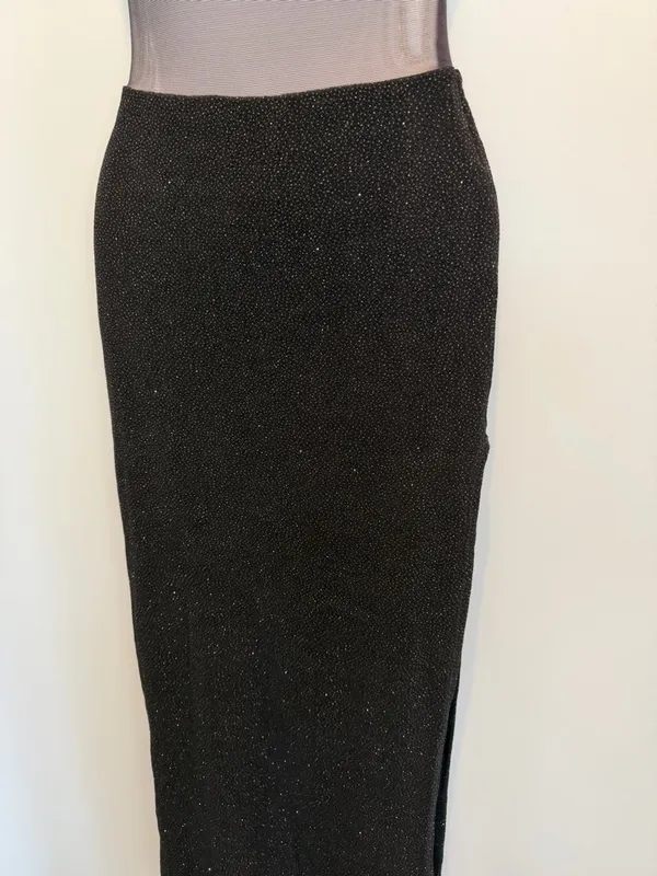 Gunne Sax Jessica McLintock Black strapless sparkle evening dress size 3 - Image 5