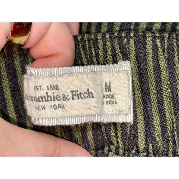 Abercrombie & Fitch Black Green Striped Yoga Track Lounge Jogger Pants Size M - Image 5