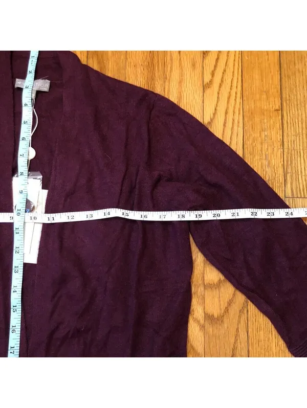 Evolution by Cyrus Women's NWT Rayon Blend Burgundy Open Cardigan - Size M - Image 7