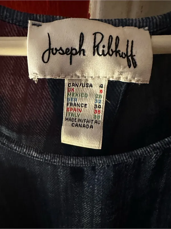 Joseph Ribkoff Vintage Y2K Sheer Denim Print Layering Tank Split Back Size 4 - Image 4