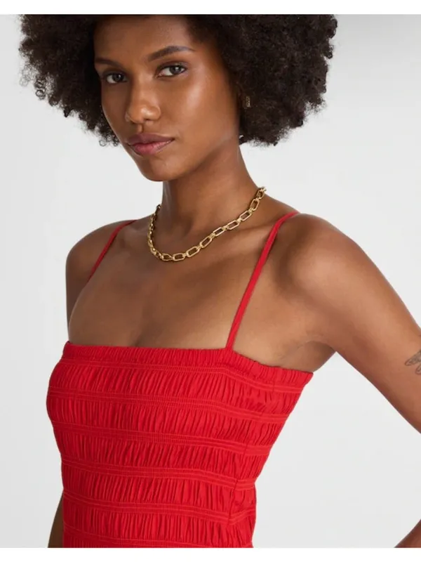 NWT Madewell Poplin Smocked Maxi Dress in Festival Red - Size: Large - Image 9