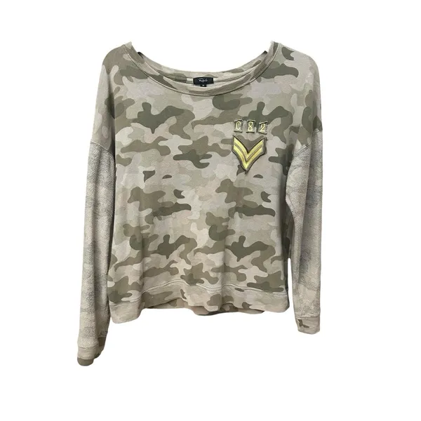Rails Kelli Camo Sweatshirt Military Patch Detail‎ Size XS Camouflage #A6-2 - Image 3