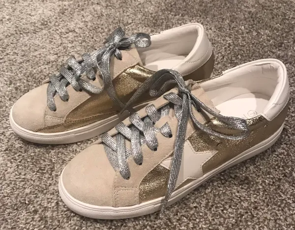 Gold And Silver Sneakers White Size 7 - Image 2