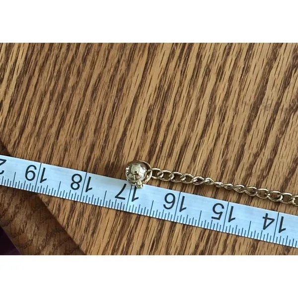 Gold & White Spiral Waist Chain Belt With Dangling Charm & Adjustable Clasp W27 - Image 8
