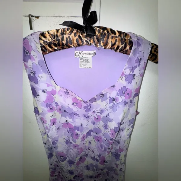Vintage Dress Barn Y2K floral flutter fairy dress size 4 purple - Image 3