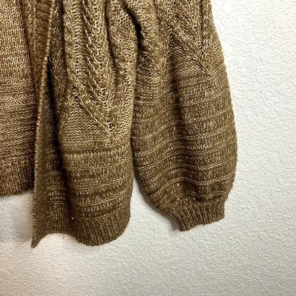 Lucky Brand Balloon Sleeve Open Cardigan Womens Size Small Wool Blend Camel - Image 9