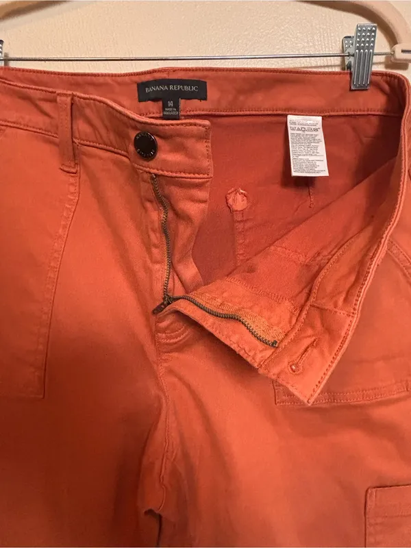 Banana Republic Womens Pants Chino Cargo Sloan Utility Orange Terracotta Size 14 - Image 6