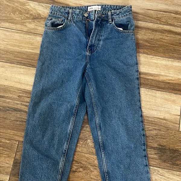 Zara blue straight denim jeans - Image 3