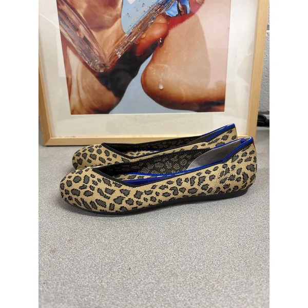 Rothy’s Sz 6.5 The Flat Spotted Animal Print Knit Retired Slip On Flat Shoes - Image 3