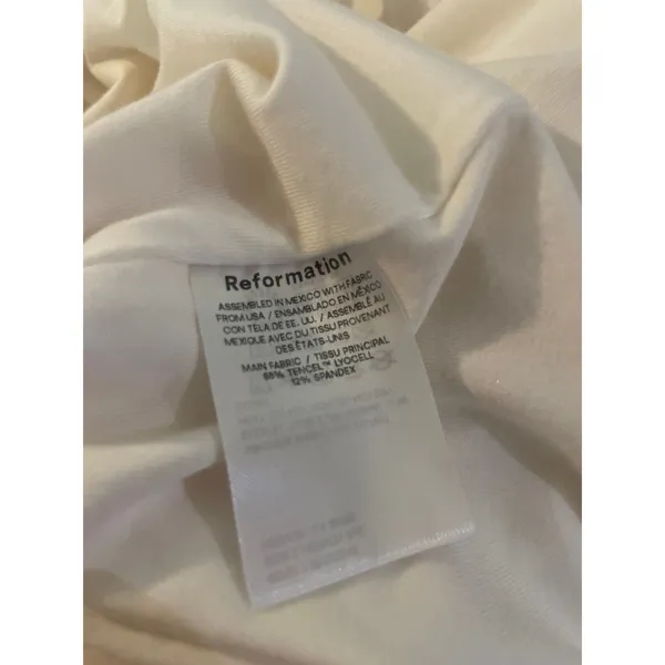 REFORMATION Etta Midi Dress SUSTAINABLE BRAND Fior di Latte COMFY STRETCH Medium - Image 6