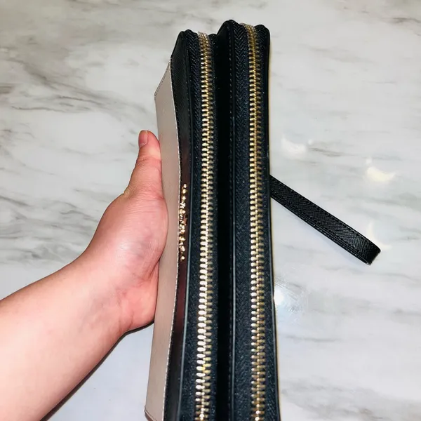 kate spade Black and Blush Zip-Around Wristlet Wallet - Image 4