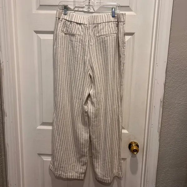 A New Day Women's Striped High Waist Pants Size‎ 10 Career Casual Linen Blend - Image 5