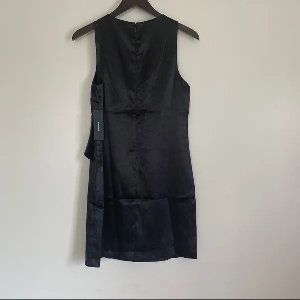 𝅺NWT LULUS Aubrianna Black Satin Ruffled Mini Dress - Image 9