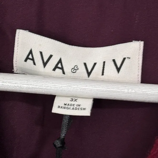 Ava & Viv Plaid Purple Burgundy Button Down Shacket Size 3x NWT - Image 6