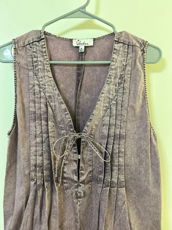 Boutique Denim Romper Purple Size M - Image 4