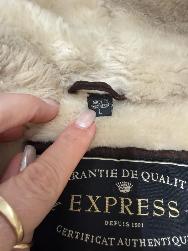 Express Cropped Penny Lane Leather Jacket Size Large - Image 7