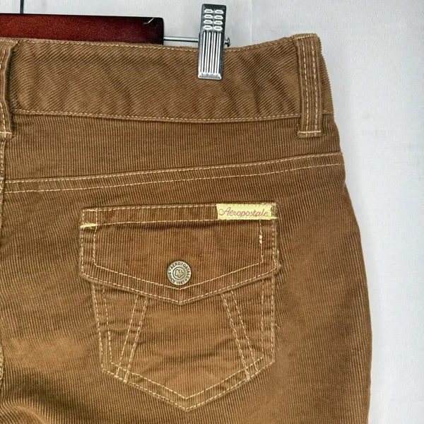 Y2K Aéropostale Corduroy Pants 9/10 Early 2000s Straight Leg Low Rise‎ Capri - Image 7
