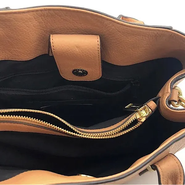 Rebecca Minkoff Peach Tan Pebbled Leather Satchel Bag Purse 🌺🌺 - Image 7