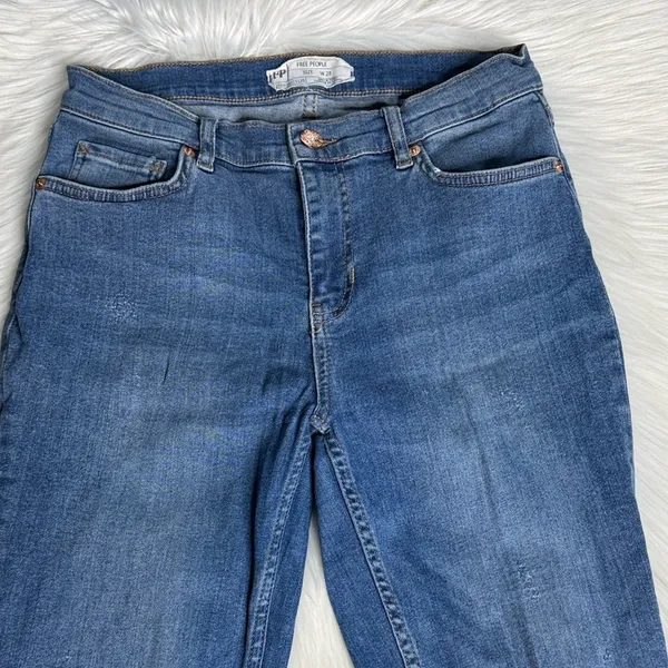 Free People Great Heights High Rise Frayed Skinny Jeans - Image 3