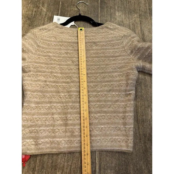 Vince Fair Isle V-neck cashmere sweater Tan Size XS - Image 12