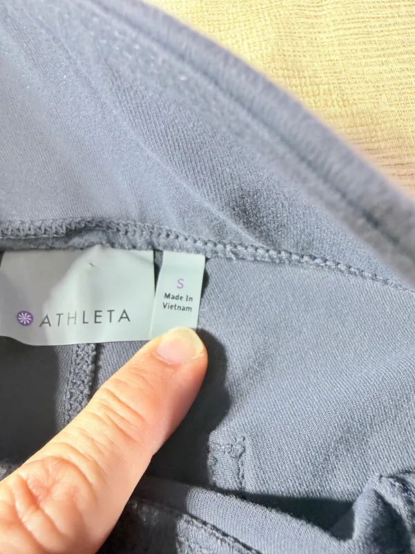 Athleta Womens Pants Small Gray Stretch Supplex Lycra Pull On Yoga Travel - Image 2