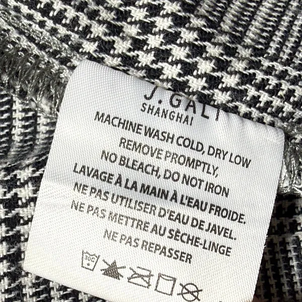 John Galt Glen Plaid Wrap Mini Skirt Black White Buckle MD383 XXS‎ - Image 4