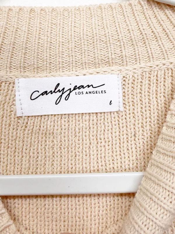 NEW CARLY JEAN LOS ANGELES CJLA Avila Cropped Sweater Green Stripe Large - Image 4