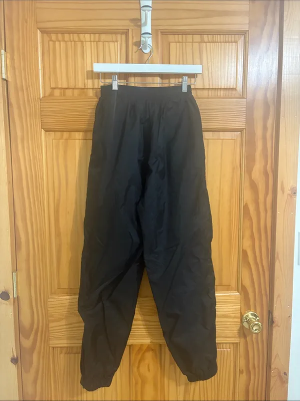 Vintage 90s Size XS Black High-Rise Windbreaker Activewear Pants - Image 2