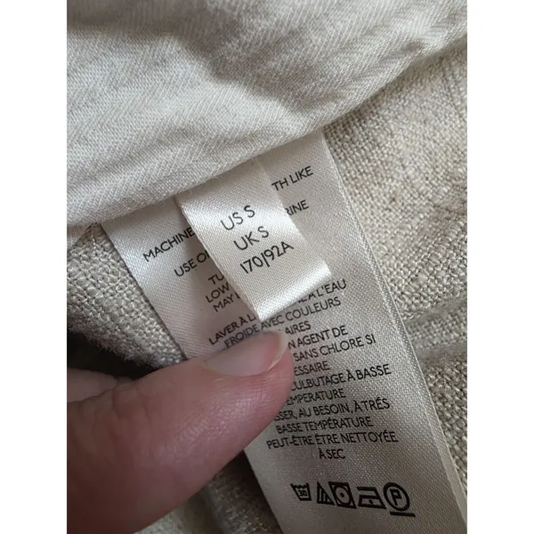 We The Free Jacket Women's Size Small Beige Oversized Linen Blend Blazer Oatmeal - Image 6