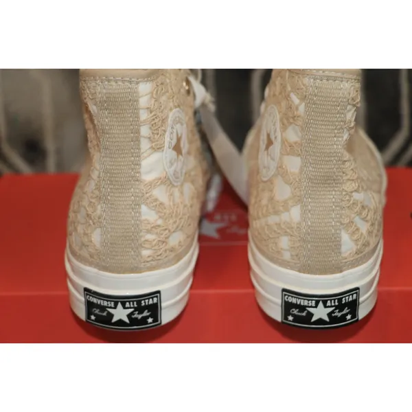Converse Crochet Off-White & Beige Chuck 70 Hi Sneakers - Image 12