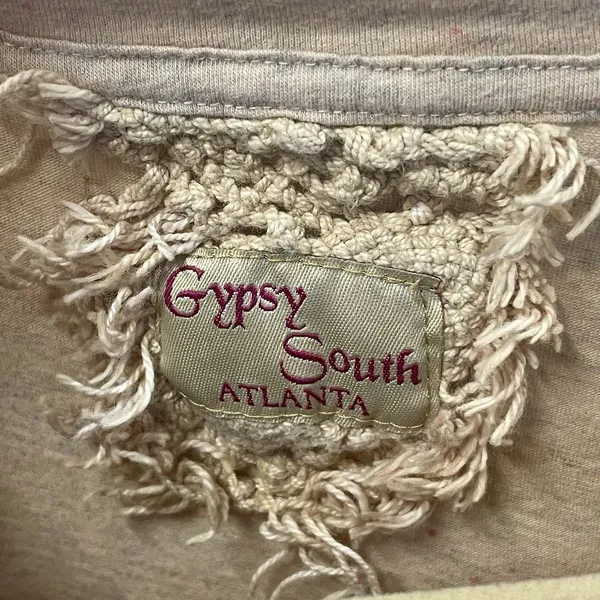 Vtg Gypsy South Atlanta L Reworked Sleeveless Plaid Lace Tunic Vest & Shirt Y2K‎ - Image 16