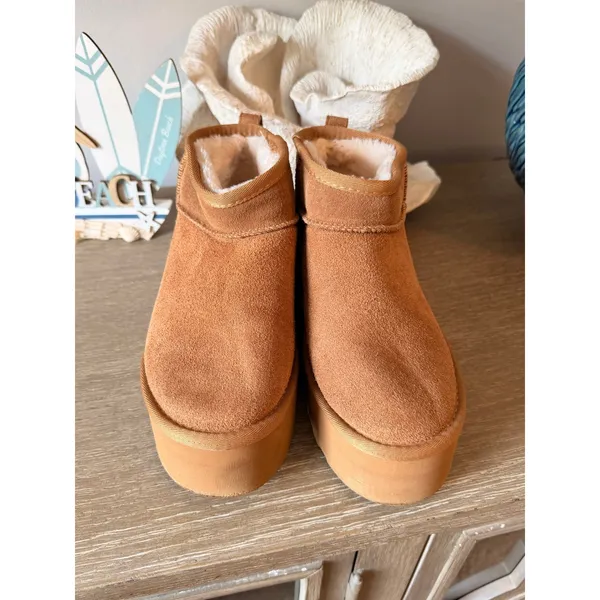 Cushionare Platform Ankle Boots Women Chestnut 7M - Image 6