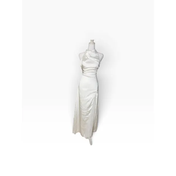 Lulus Womens White Satin Strapless Maxi Dress XS - Image 2