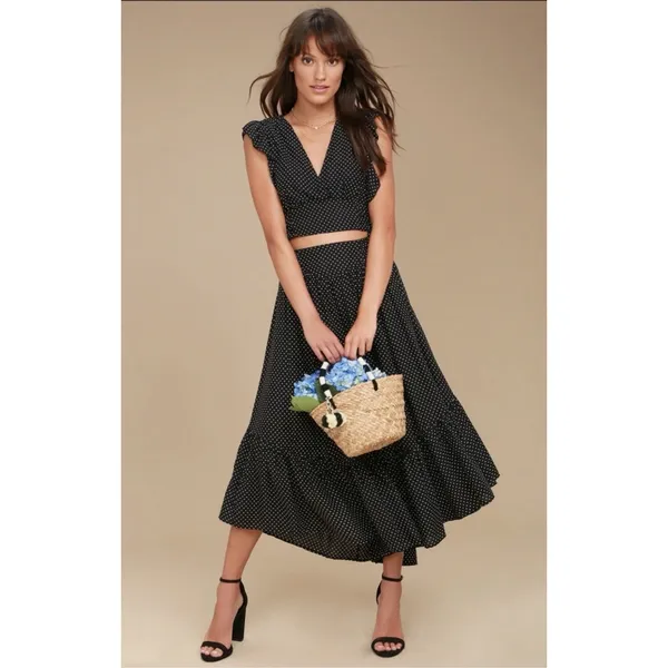 Free People Pretty Daze Black Polka Dot Two-Piece Set Women's XS - Image 7
