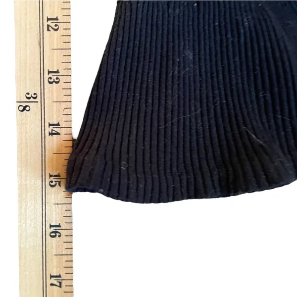 J. CREW Black Trumpet Bell Cuff Boat Neck Ribbed Knit Shirt Top - Size Large - Image 14