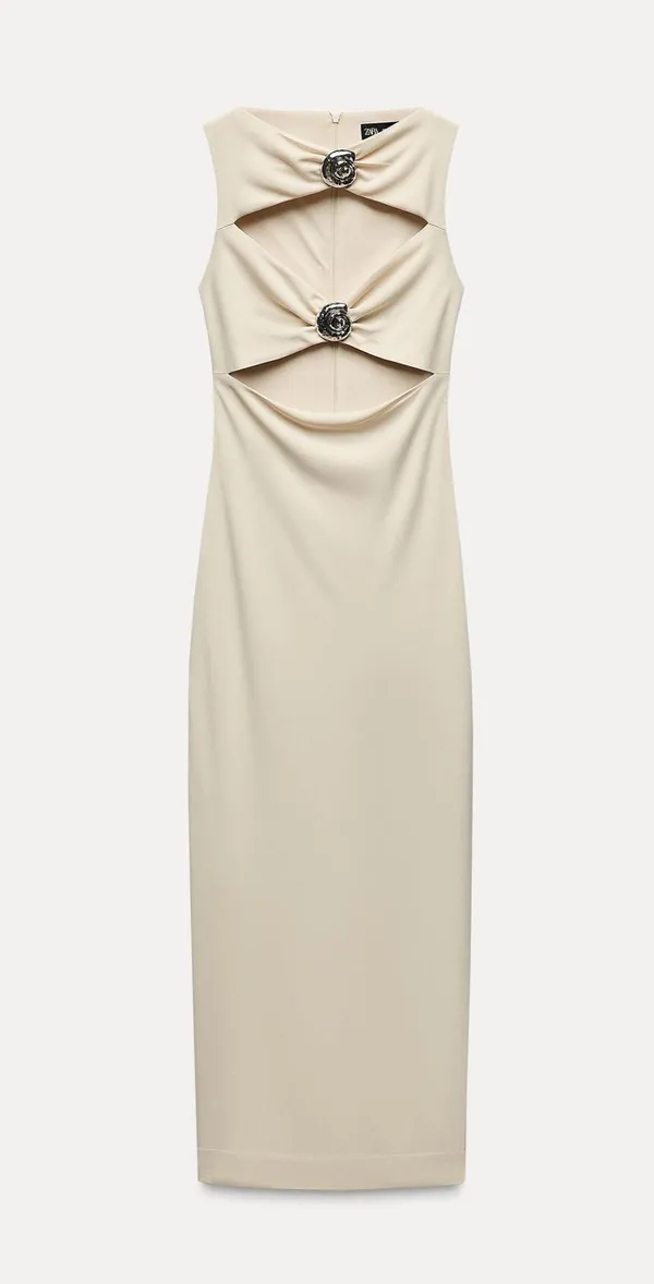 Zara maxi dress conch cutout fitted bodycon party cocktail evening - Image 13