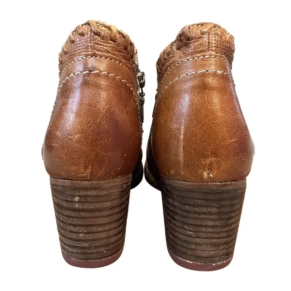 Bed‎ Stu Cobbler Carla Brown Leather Booties Womens 6.5 Ankle Boots Side Zipper - Image 6