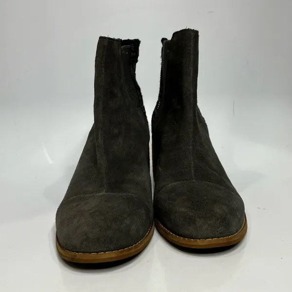 Toms Esme suede boots block‎ heels gray size 7 - Image 2