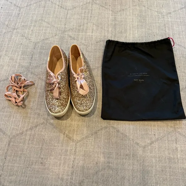 Keds x Kate Spade Champion Rose Gold Glitter Sneakers Size 9 - Image 2
