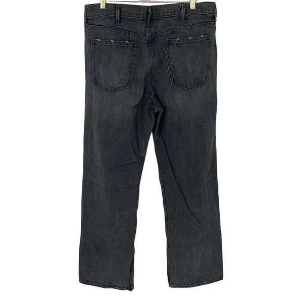 Old Navy Mens Straight Jeans Loose Ample 100% Cotton 5 Pocket Bkack Gray Size 38 - Image 4