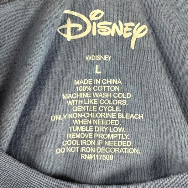 Disney Stitch Graphic Crop Top Long Sleeve Shirt‎ All Over Print L Space Planets - Image 3