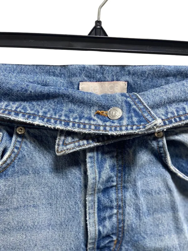 Revice Denim Fold Over Waist Baggy Denim Jeans Blue Size 28 Distressed Retro - Image 9