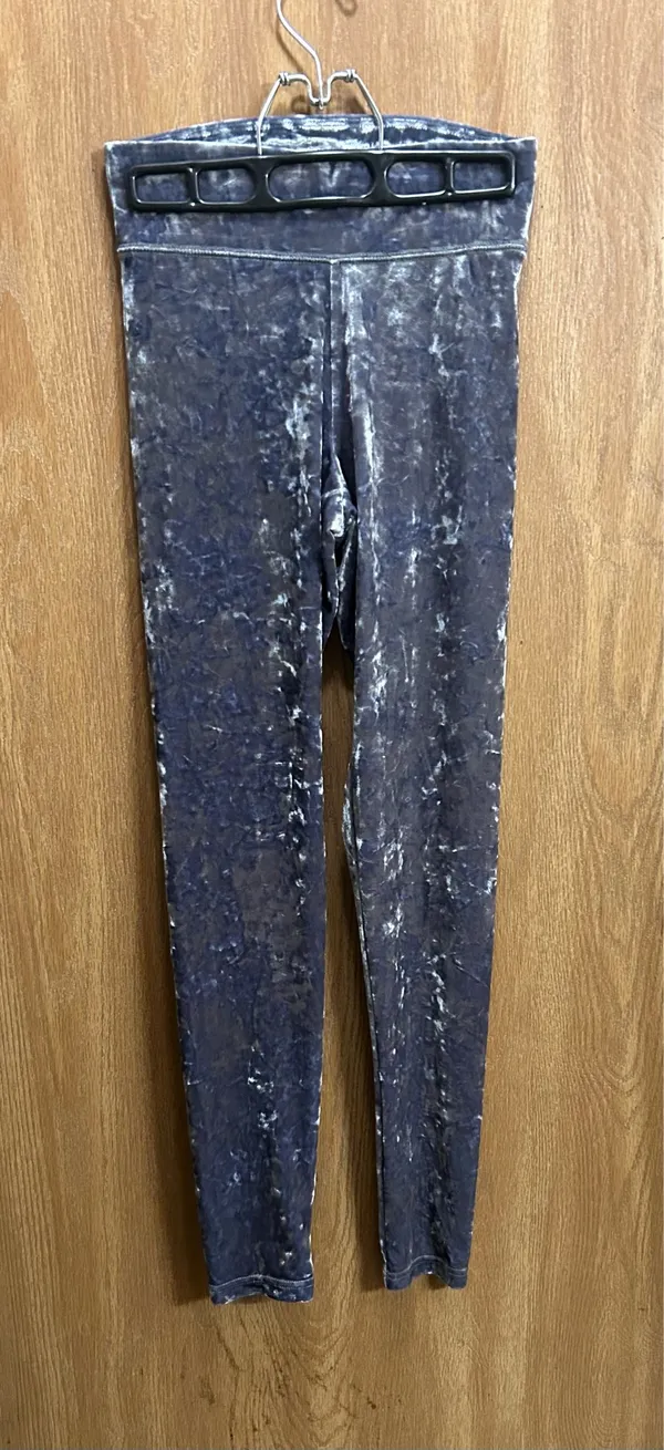 Aerie Blue Crushed Velvet Leggings - Image 4