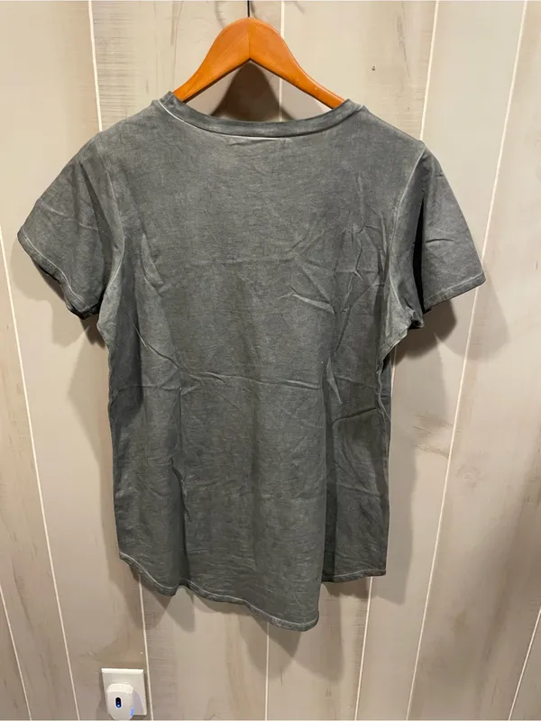 Cute oversized Y2K washed gray pocket t-shirt long streetwear normcore - Image 4